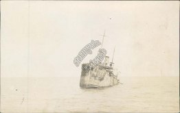 Navy Merchant Ship Sinking - Early 1900's Real Photo RP WWI Postcard