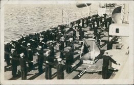 Setting Drill, US Navy Sailors, Ship Deck - Early 1900's Real Photo RP Postcard