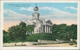 Warren County Court House, Vicksburg, MS Mississippi 1938 Postcard