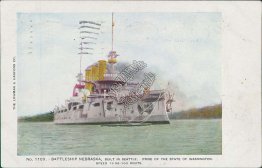 US Navy Battleship USS Nebraska Pre-1907 Postcard