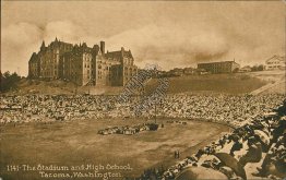 Football Stadium, High School, Tacoma, WA Washington Early 1900's Postcard