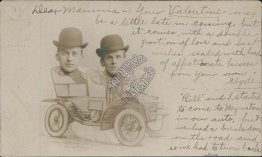 Man in Cartoon Car, Myerstown, Lebanon County, PA Valentine's Day RP Postcard