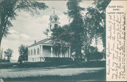 Baptist Church, Paris Hill, ME Maine 1906 TUCK Postacrd