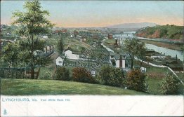 View from White Rock Hill, Lynchburg, VA Virginia - Early 1900's TUCK Postcard