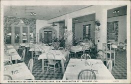 Washburn Tea Room, Coffee Shop, Washington St., Orlando, FL Postcard