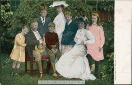 President Theodore Roosevelt and His Family Pre-1907 Patriotic Postcard