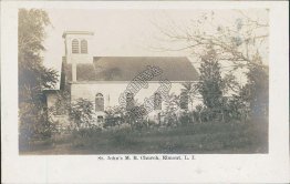 St. John's Methodist Episcopal Church, Elmont, LI, NY Pre-1907 RP Photo Postcard