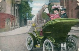 Woman, Driver in Car - 1907 Postcard