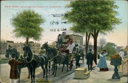 Vanderbilt Coach Wagon, Clearmont Hotel, New York City, NY 1908 Postcard