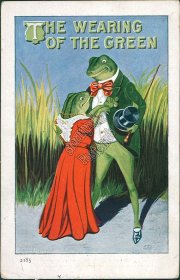 Dancing Frogs, Tuxedo, Dress, Top Hat - 1908 Ullman Mfg. Postcard
