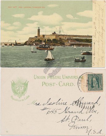Havana Tobacco Co., CUBA May 20th 1902 Postcard