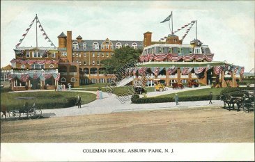 Coleman House Hotel, Asbury Park, NJ New Jersey - Early 1900's Postcard