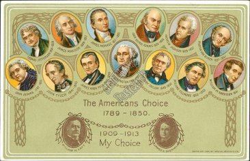 William Taft, James Sherman, US Presidents - Presidential Campaign Postcard