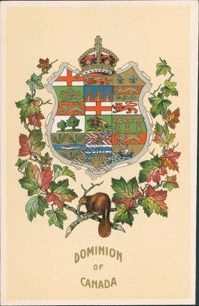Shield, Dominon of Canada - Early 1900's Embossed Postcard