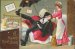 Drunk Man, Woman w/ Broom - Early 1900's Embossed New Year's Day Postcard