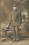 Man Posing, Military Uniform, Detroit MI Michigan Early 1900s RP Photo Postcard