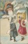 Blue Robe Santa, Kids Sending Letters 1906 TUCK Christmas Series 8619 Postcard